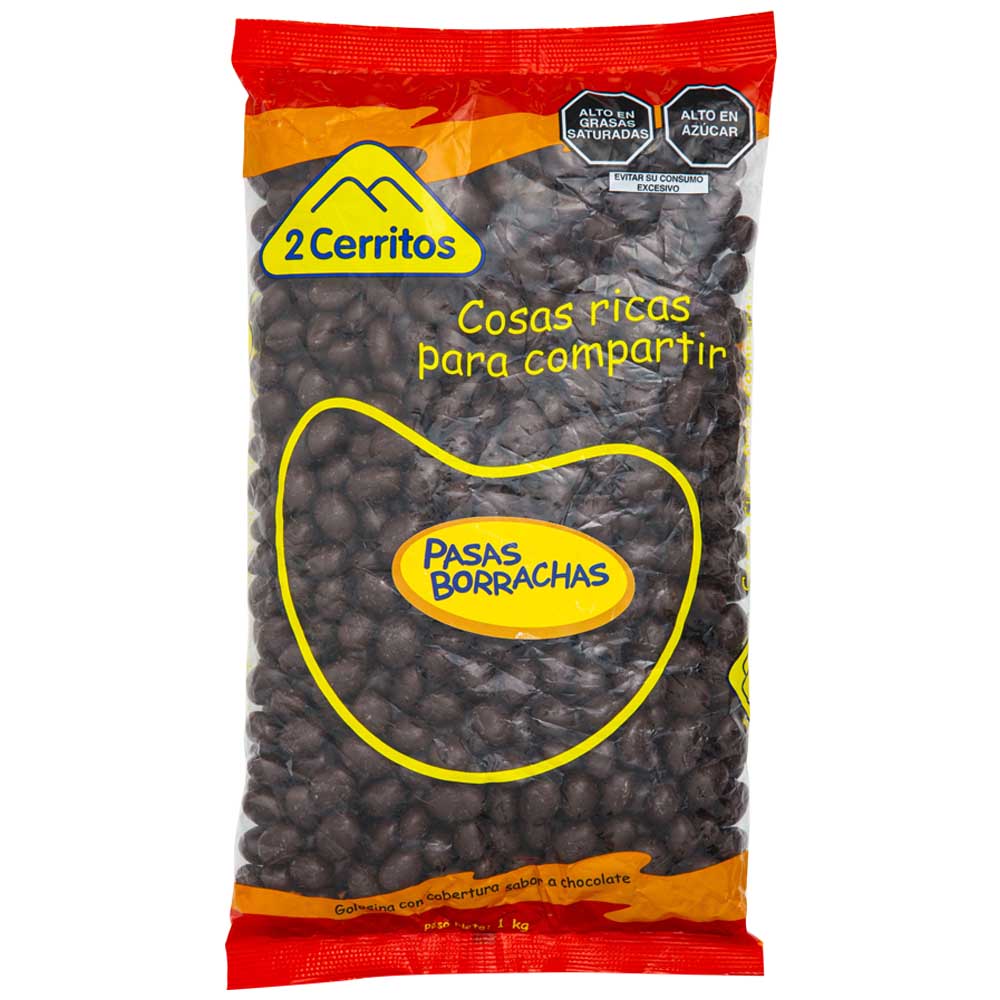 Pasas Borrachas de Chocolate 2 CERRITOS Bolsa 1Kg
