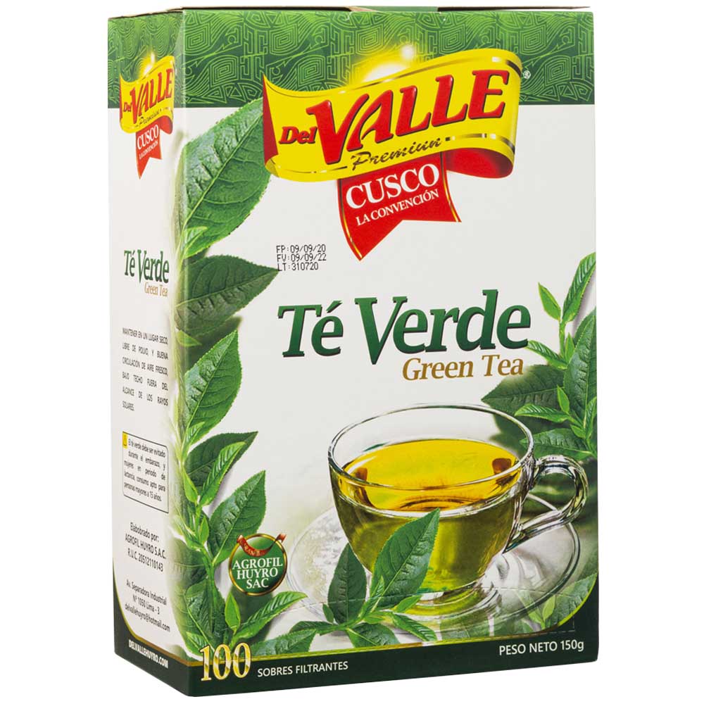 Té Verde DEL VALLE Filtrante Caja 150g