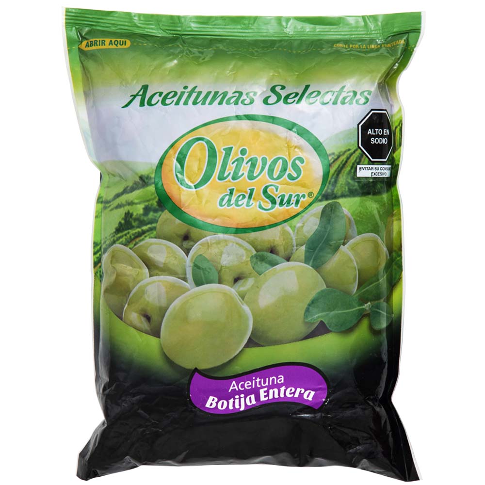 Aceituna Botija OLIVOS DEL SUR con Pepa Bolsa 1.8Kg