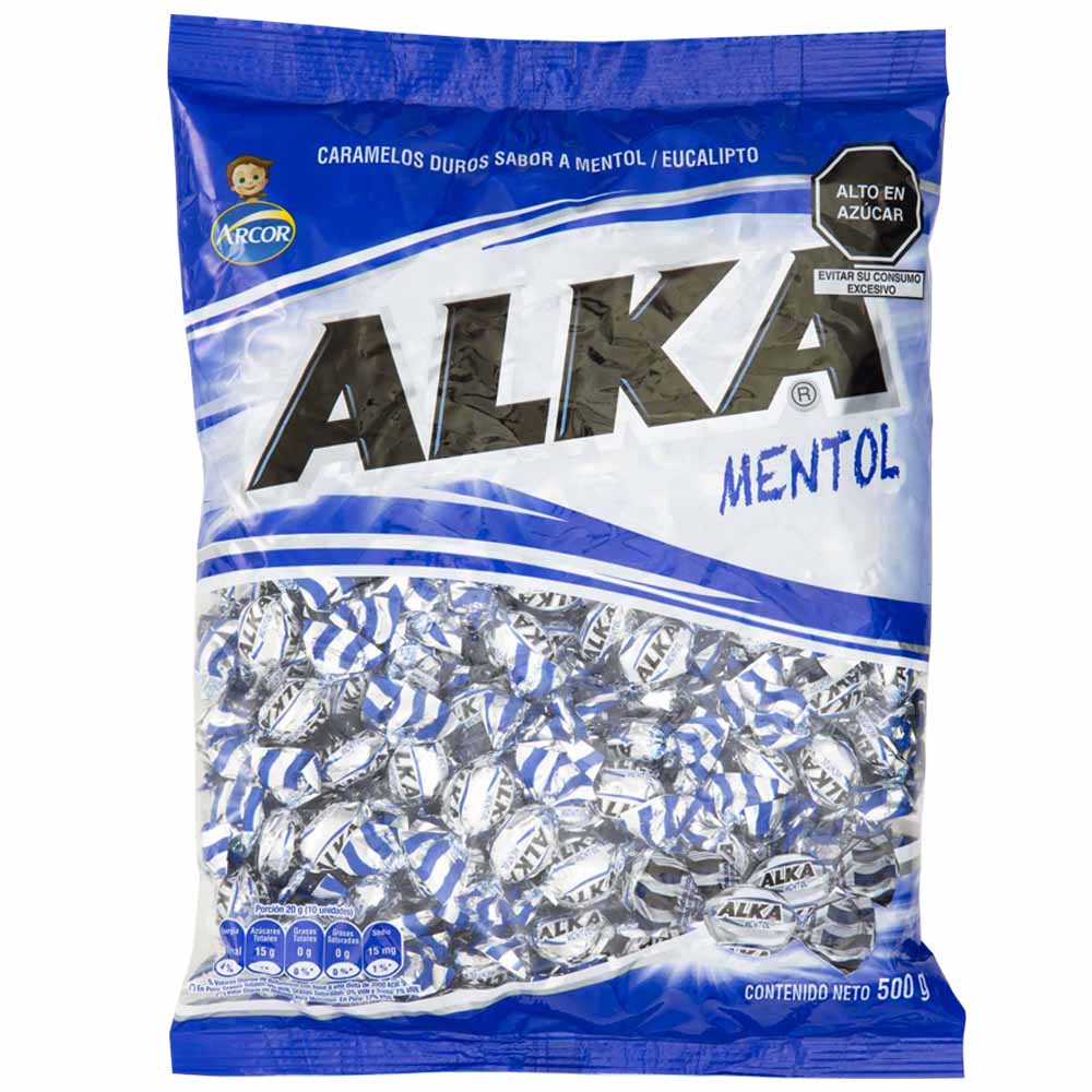 Caramelo Alka Mentol ARCOR Menta y Eucalipto Bolsa 500g