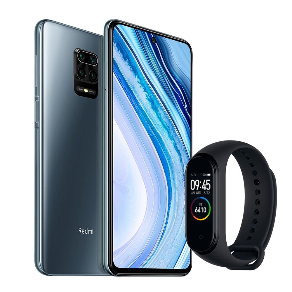 Combo Celular Xiaomi Redmi Note 9 Pro 128gb Gris Mi Band 4 Plazavea