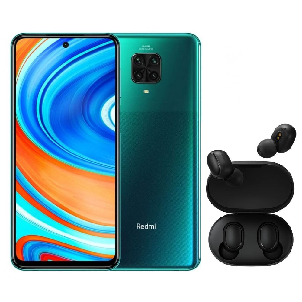 Combo Celular Xiaomi Redmi Note 9 Pro 128GB Verde + Earbuds Basic S ...