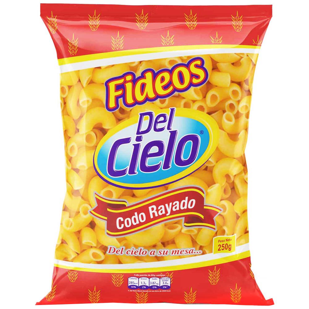 Fideos Codo Rayado DEL CIELO Bolsa 250g