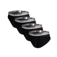 Pack x 4 Trusas Boston Hombre Bikini Negro