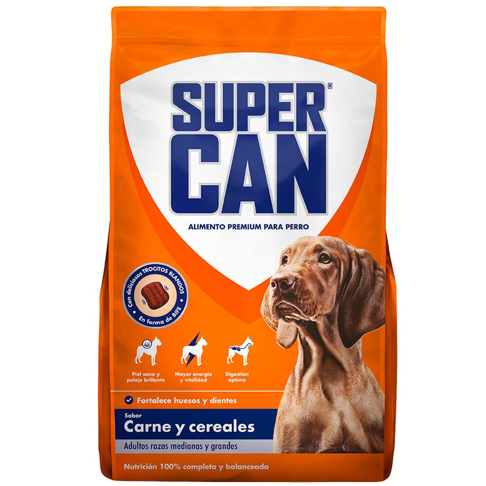 Comida para Perro SUPERCAN Adultos Carne y Cereal Razas Medianas Bolsa 25 Kg