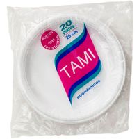 Plato Tami DARNEL Blanco 26cm Paquete 20un 50x50x50mm