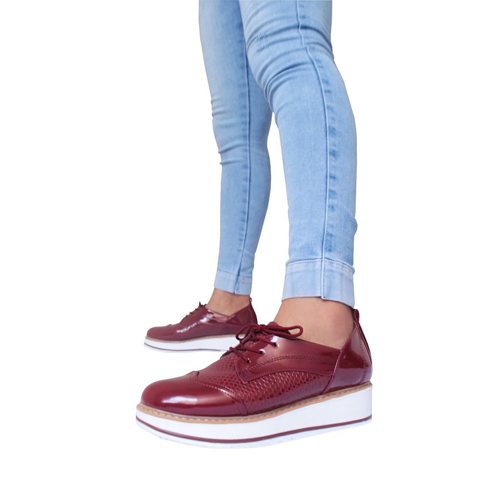 Zapatos oxford mujer Divine INSPIRA KVR vino | plazaVea - Supermercado