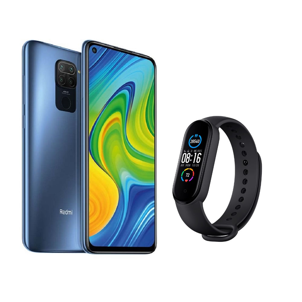 Combo Celular Xiaomi Redmi Note 9 128 Gb Gris Mi Band 5 Plazavea Supermercado 3325