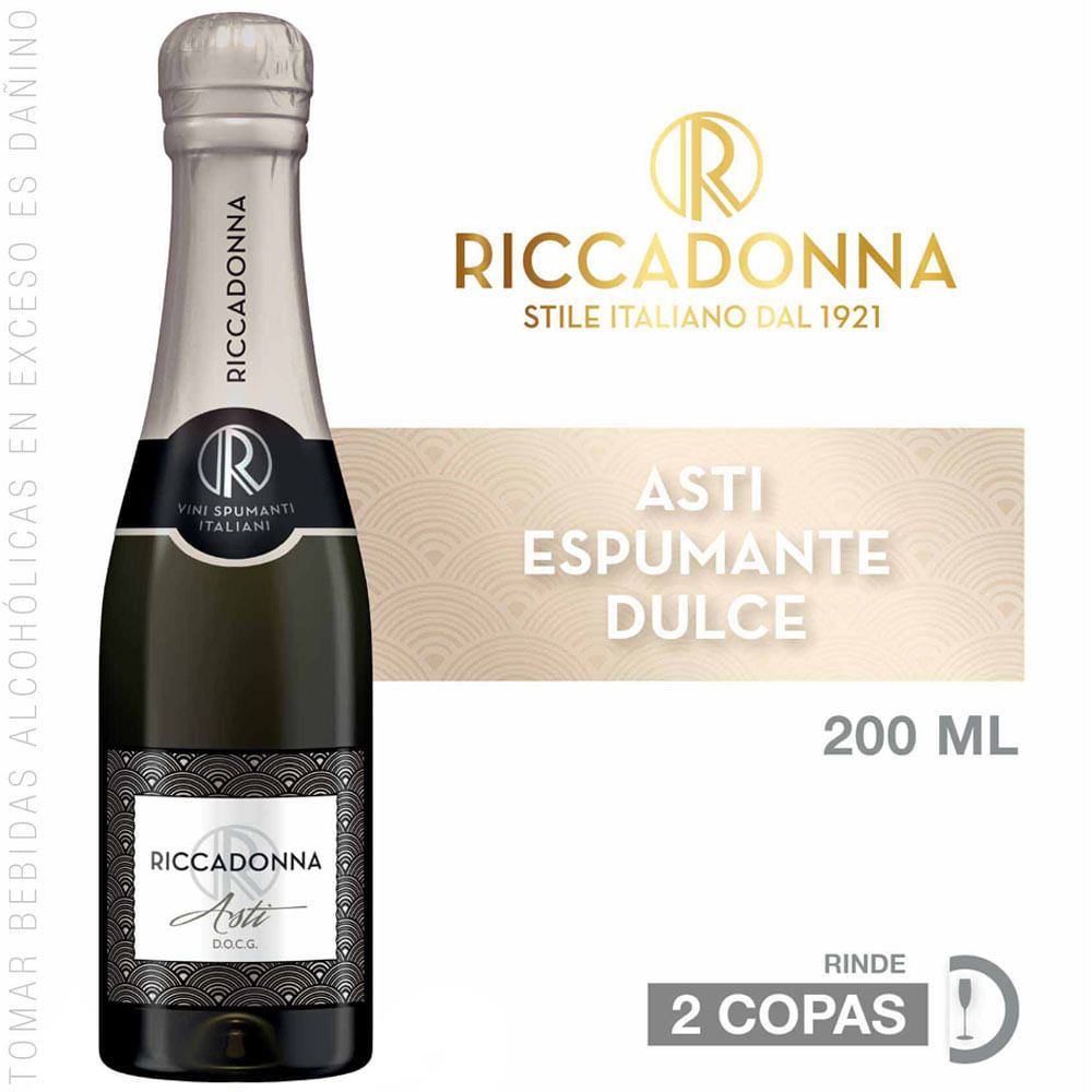 Espumante RICCADONNA Asti Botella 200ml plazaVea Supermercado