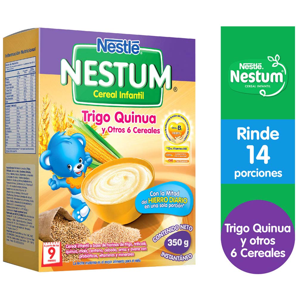 Cereal Infantil NESTLÉ Nestum 6 Cereales Trigo Y Quinua Caja 350g ...