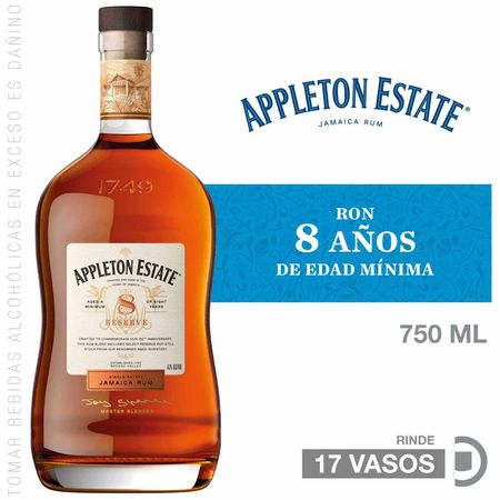 Ron APPLETON Estate Reserve Blend 8 Años Botella 750ml | plazaVea ...