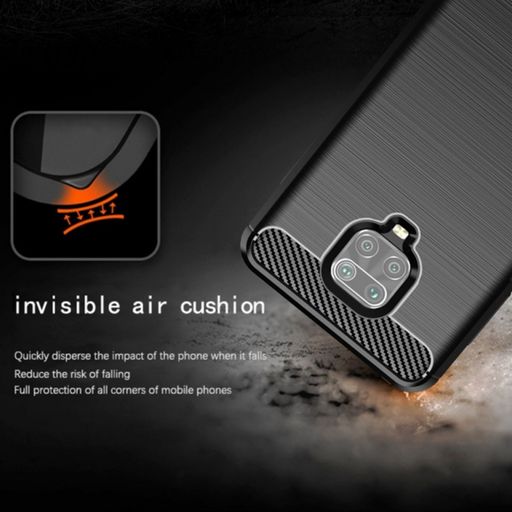 Case Funda Fibra Carbono + Mica 9D Xiaomi Redmi Note 9s / 9 Pro - Negro