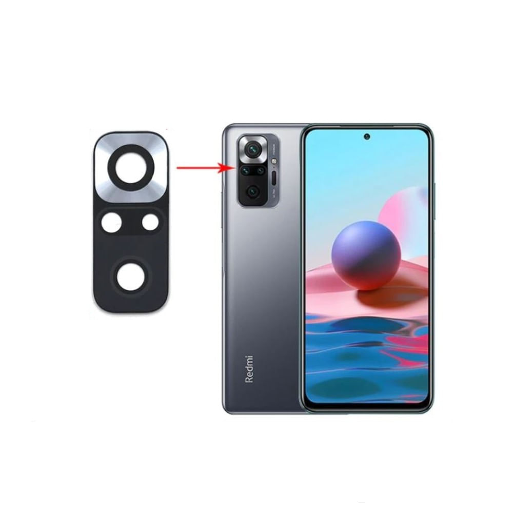 Mica Vidrio con Borde Negro para Cámara Xiaomi Note 10 Pro + Regalo