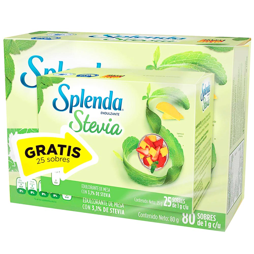 Edulcorante Stevia SPLENDA Caja 12un plazaVea Supermercado