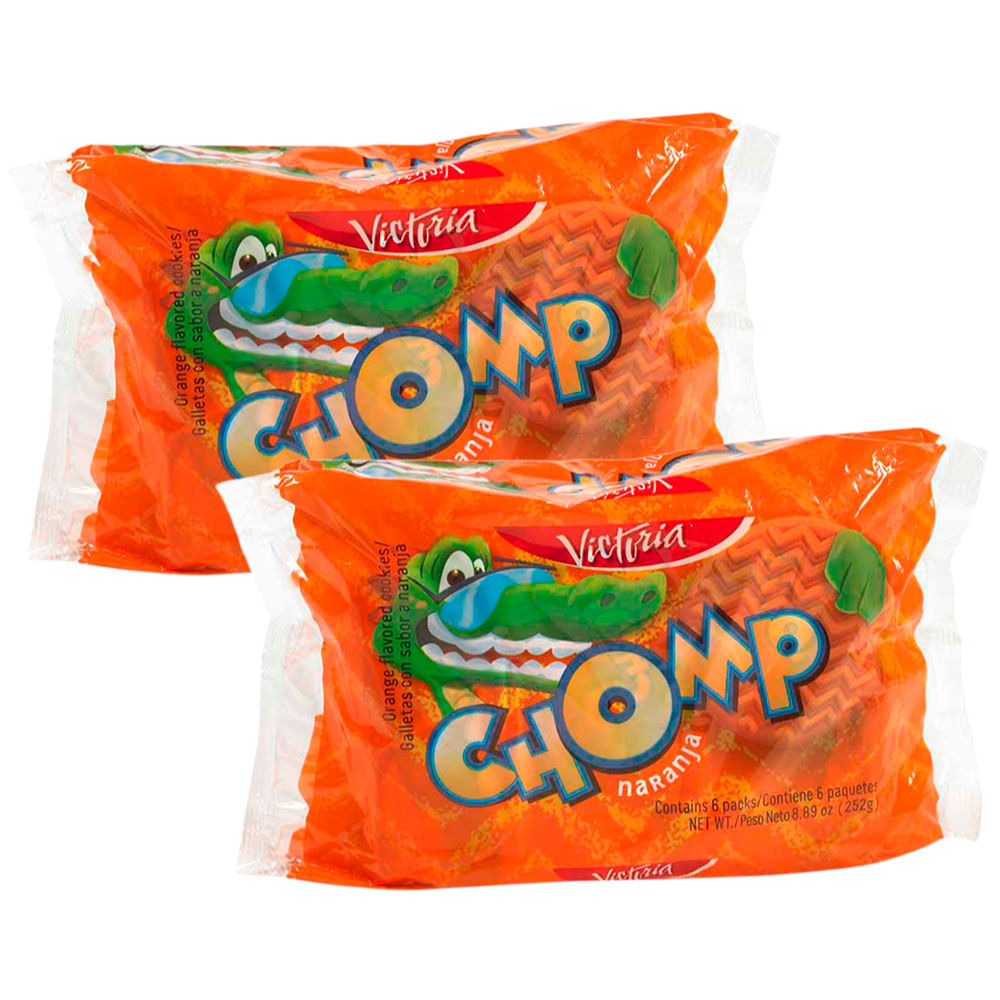 Pack Galletas CHOMP Sabor a Naranja Paquete 6un x 2un