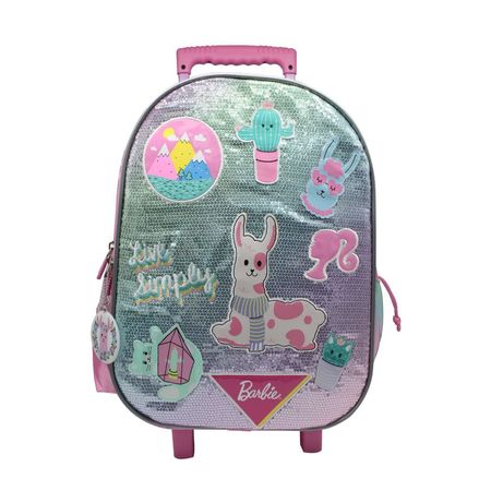 MALETA BARBIE CON RUEDAS PALO ROSA
