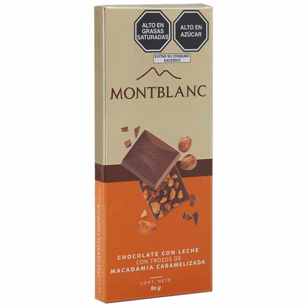 Chocolate en Tableta MONTBLANC Macadamia Caramelizada Caja 80g
