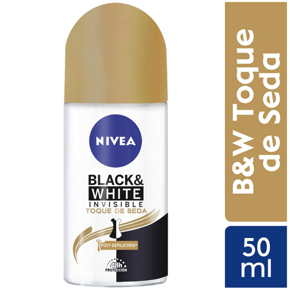 Desodorante para Mujer en Roll On NIVEA Invisible B&W Toque de Seda Frasco 50ml