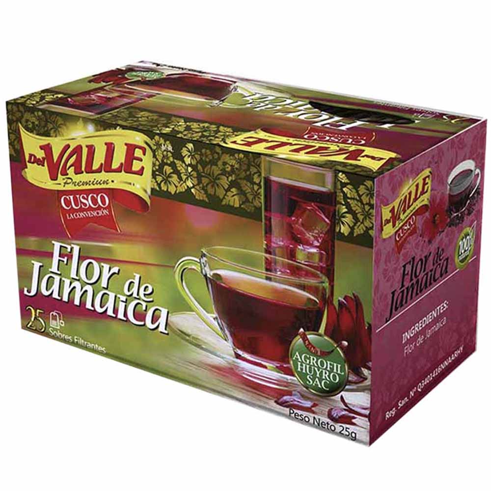 Infusión de Flor de Jamaica DEL VALLE Caja 25g plazaVea