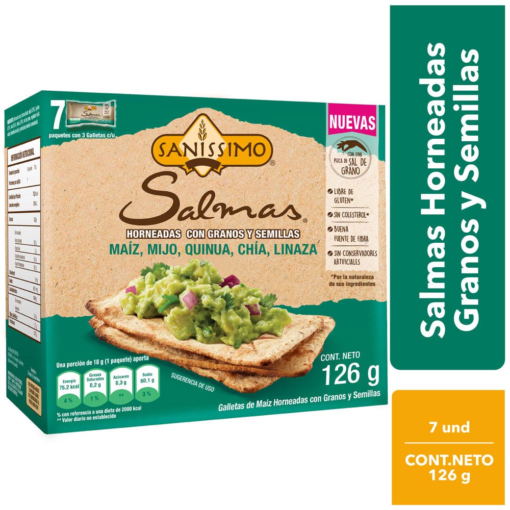 Galletas De Granos Y Semillas SALMAS Caja 126g | PlazaVea - Supermercado