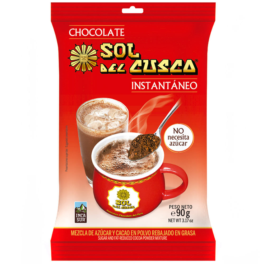 Chocolate para Taza Instántaneo SOL DEL CUSCO Bolsa 90g