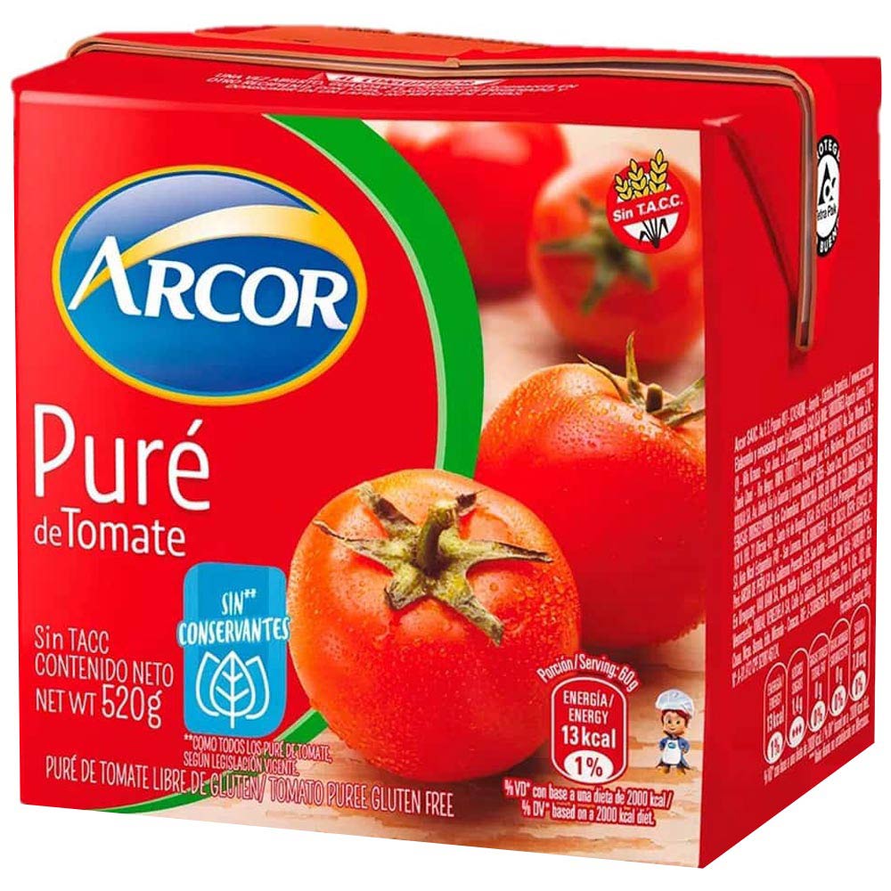 Puré de Tomate ARCOR Caja 520g | plazaVea - Supermercado