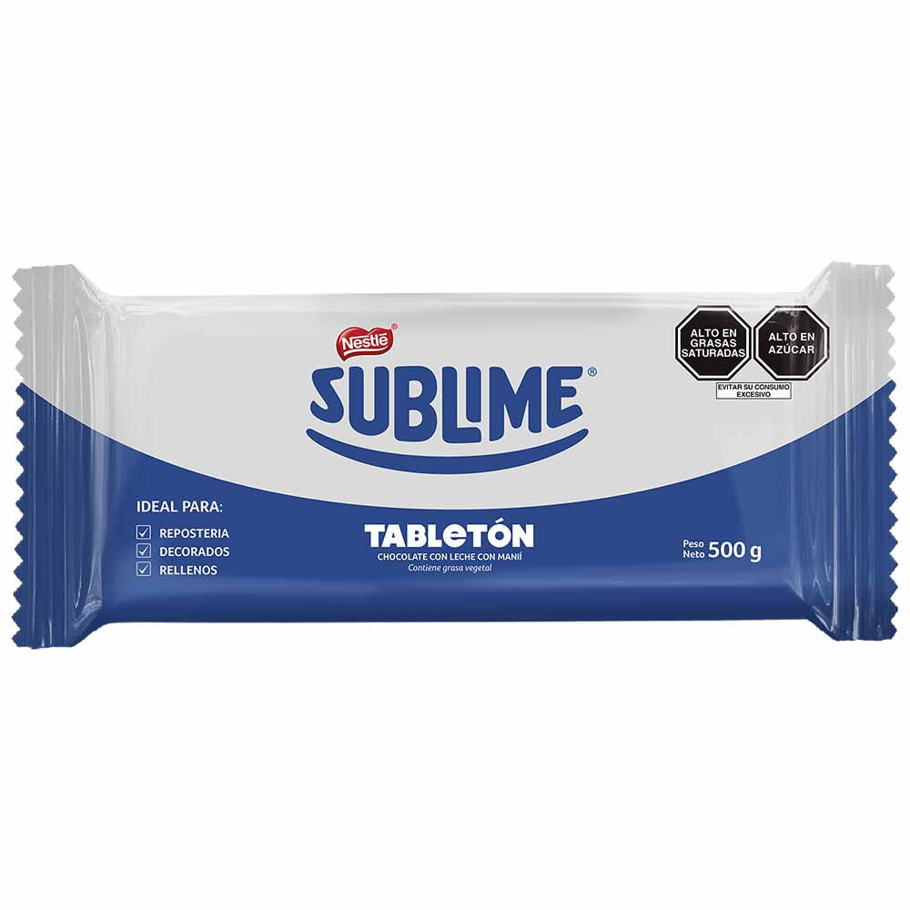 Chocolate SUBLIME Nestlé Tabletón Empaque 500g
