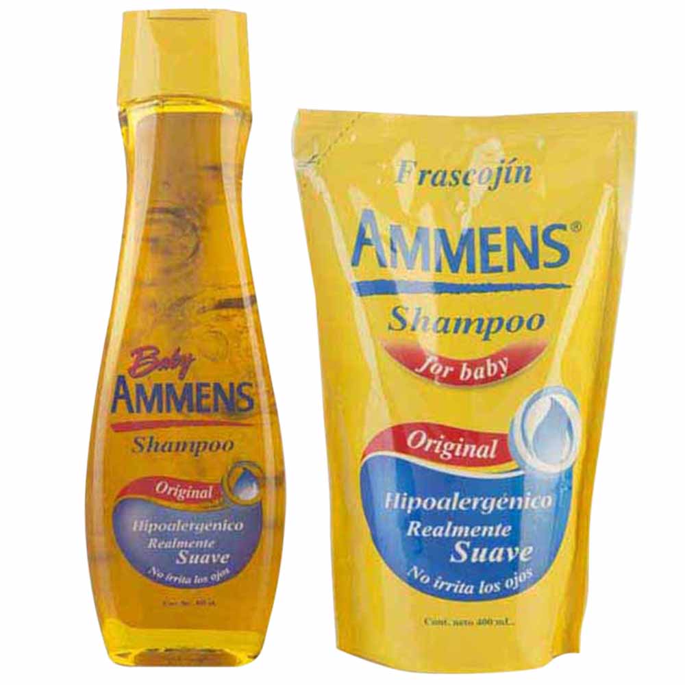 Shampoo para Bebé AMMENS Original Frasco 400ml + Doypack 400ml