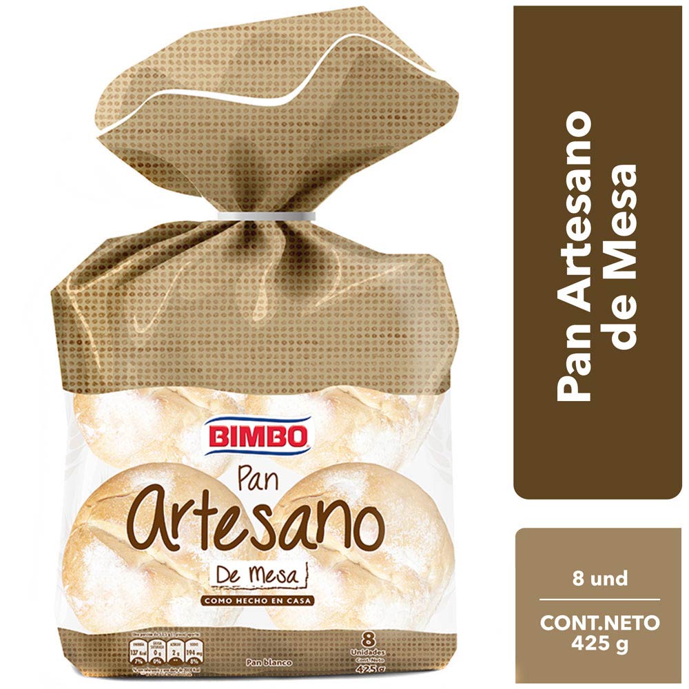 Pan Artesano BIMBO Bolsa 8un | plazaVea - Supermercado