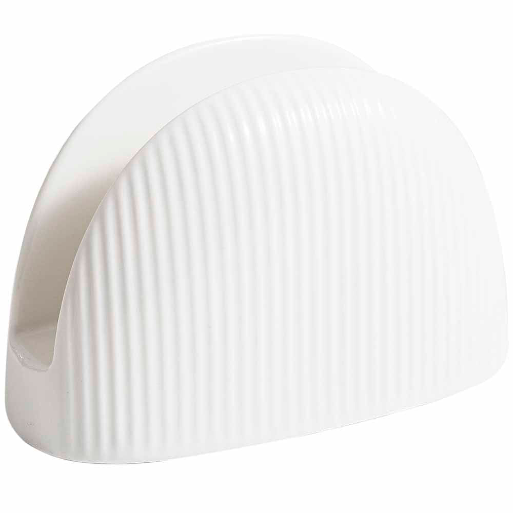 Servilletero VIVA HOME Porcelana Blanca Rayas