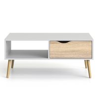 Mesa de Centro Vintage Julissa Color Blanco y Duna