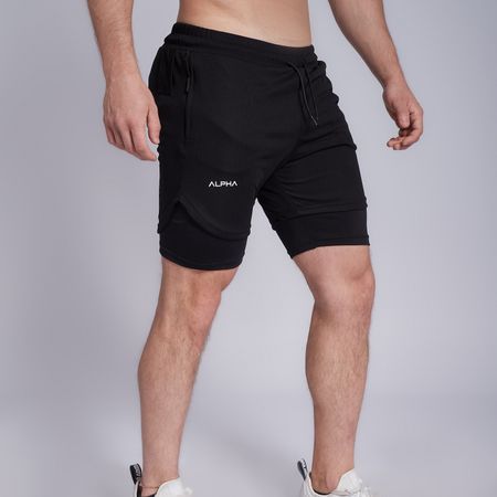 Short con Licras Deportivo para Hombre Alphafit Negro Talla M | plazaVea -  Supermercado