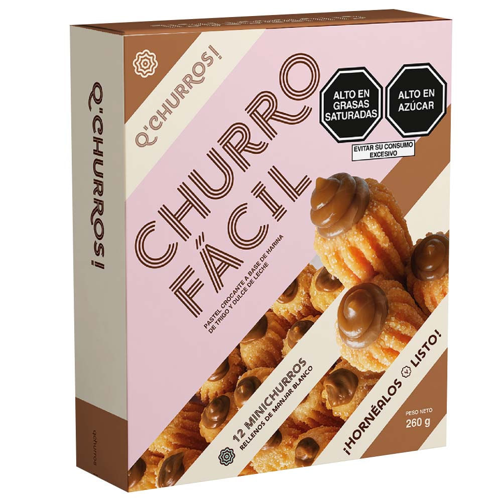 Mini Churros relleno de Manjar Blanco CHURRO FÁCIL Caja 12un