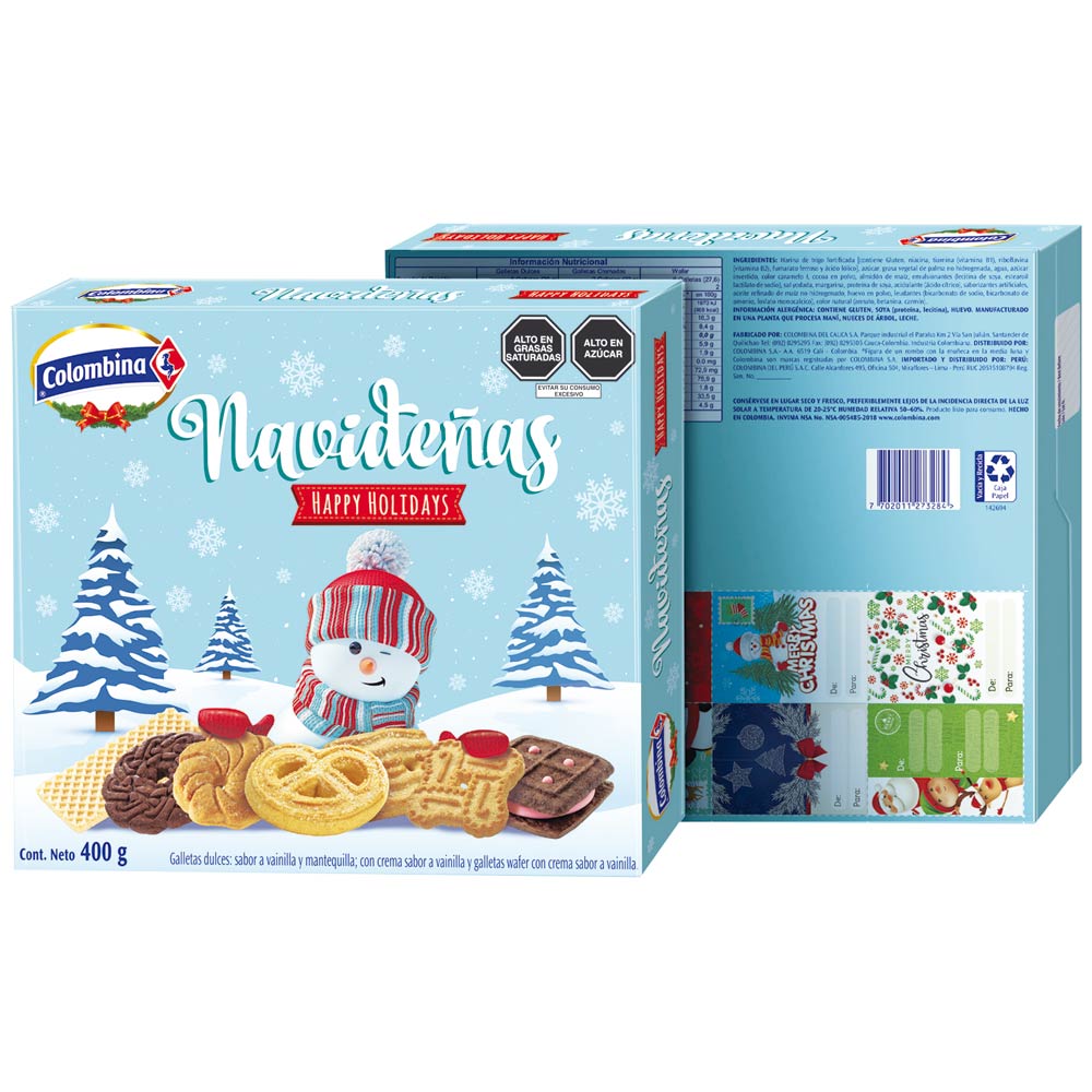 Galletas Surtidas COLOMBINA Navidad Caja 400g | plazaVea - Supermercado