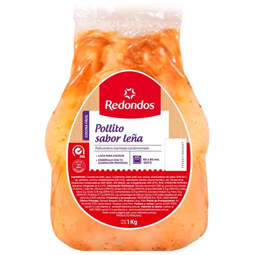 Pollo Entero Aderezo Leña REDONDOS Paquete 1Kg | plazaVea - Supermercado