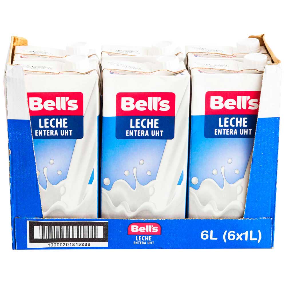 Leche BELL'S UHT Entera Caja 1L Paquete 6un plazaVea Supermercado