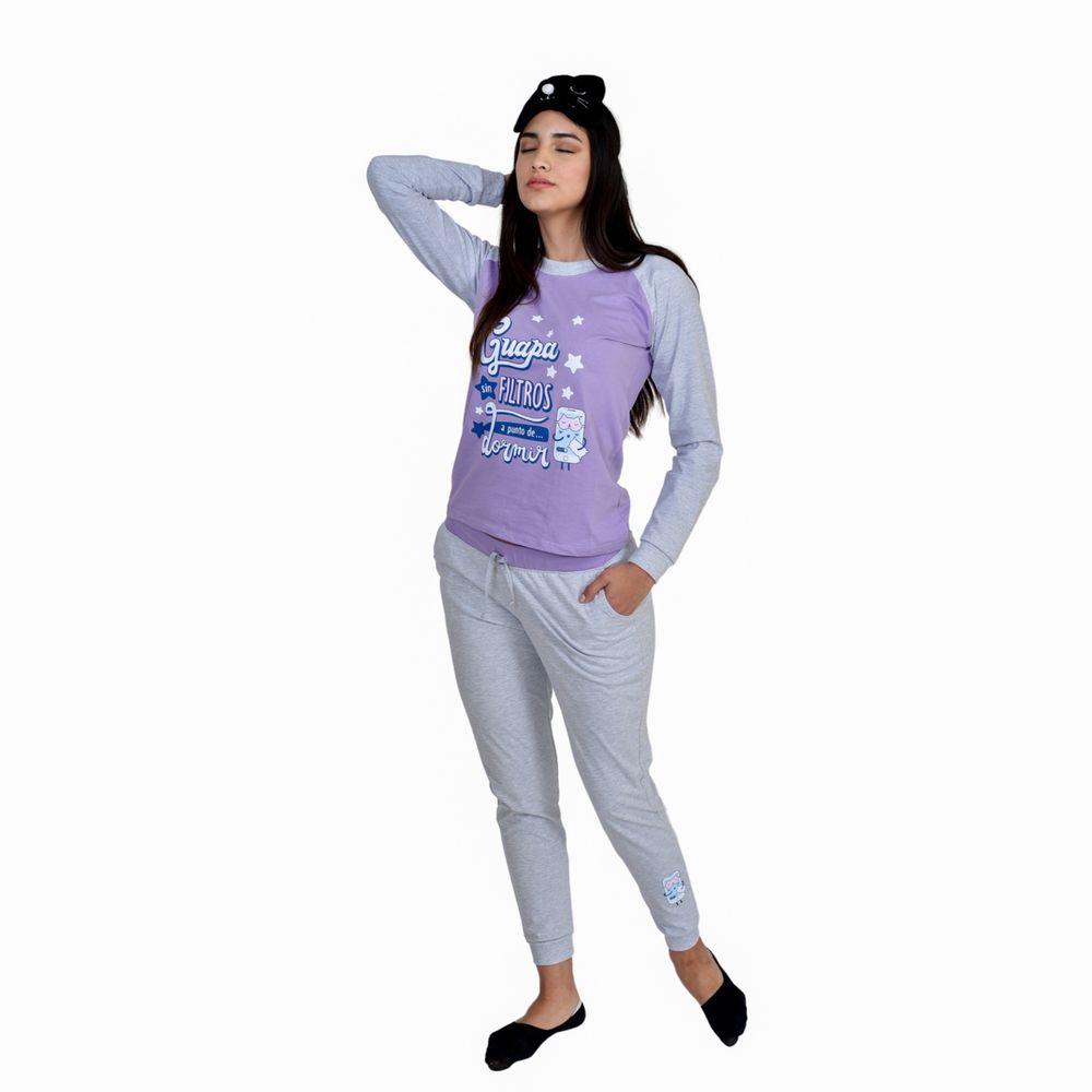 pijama lila mujer