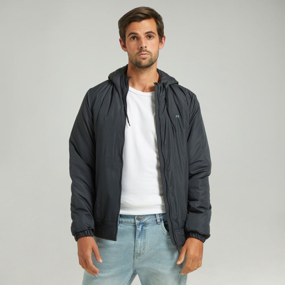 Casaca Bomber Hoodie Hombre | plazaVea - Supermercado