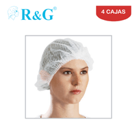 Toca tipo tira / cofia /gorro R&G Blanco Caja*100und Pack 4 Cajas