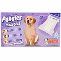 Pañal para Perro AMIGO Súper Absorbente Talla S Bolsa 4un