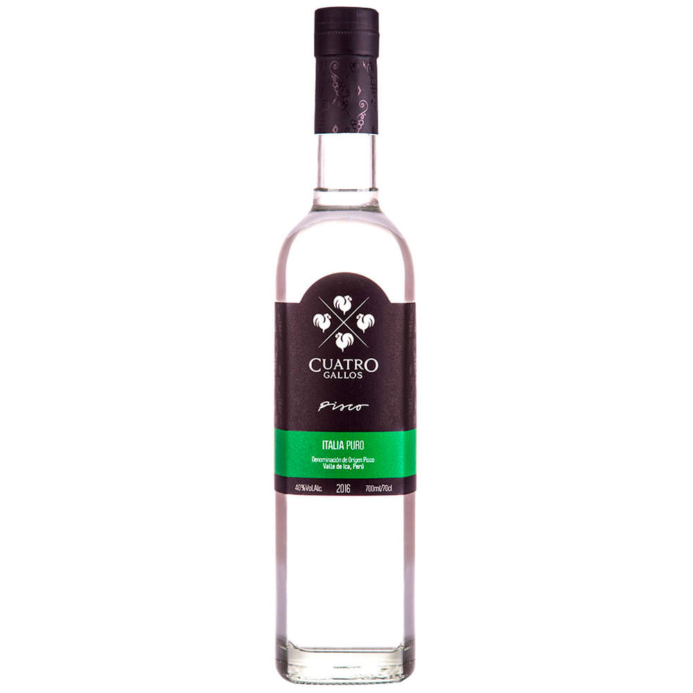 Pisco CUATRO GALLOS Italia Botella 700ml