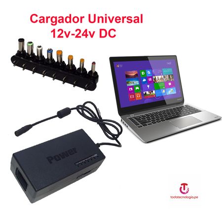 Cargador Universal Portátil Laptop 8 Conectores 12/24 Volts GENERICO