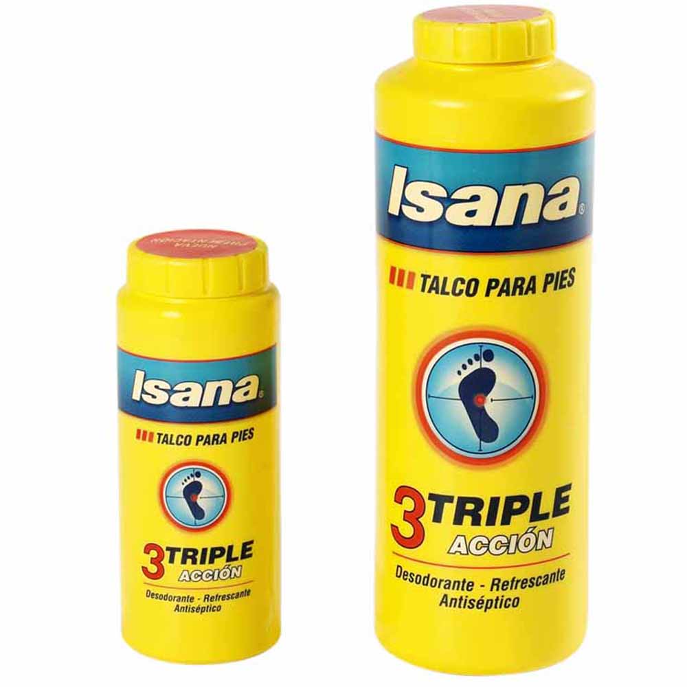 Talco para pies ISANA Triple Acción Frasco 240g + Frasco 60g plazaVea