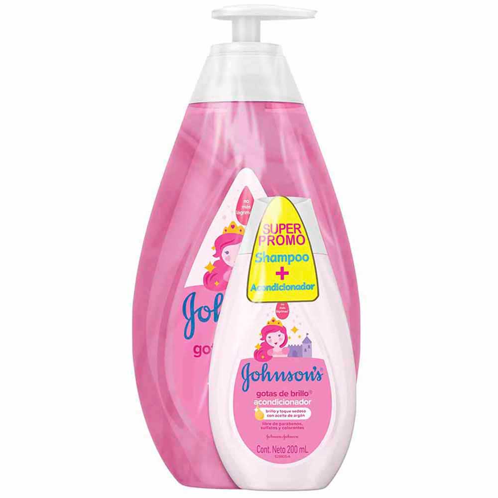 Pack JOHNSON'S BABY Gotas de Brillo Shampoo Frasco 750ml