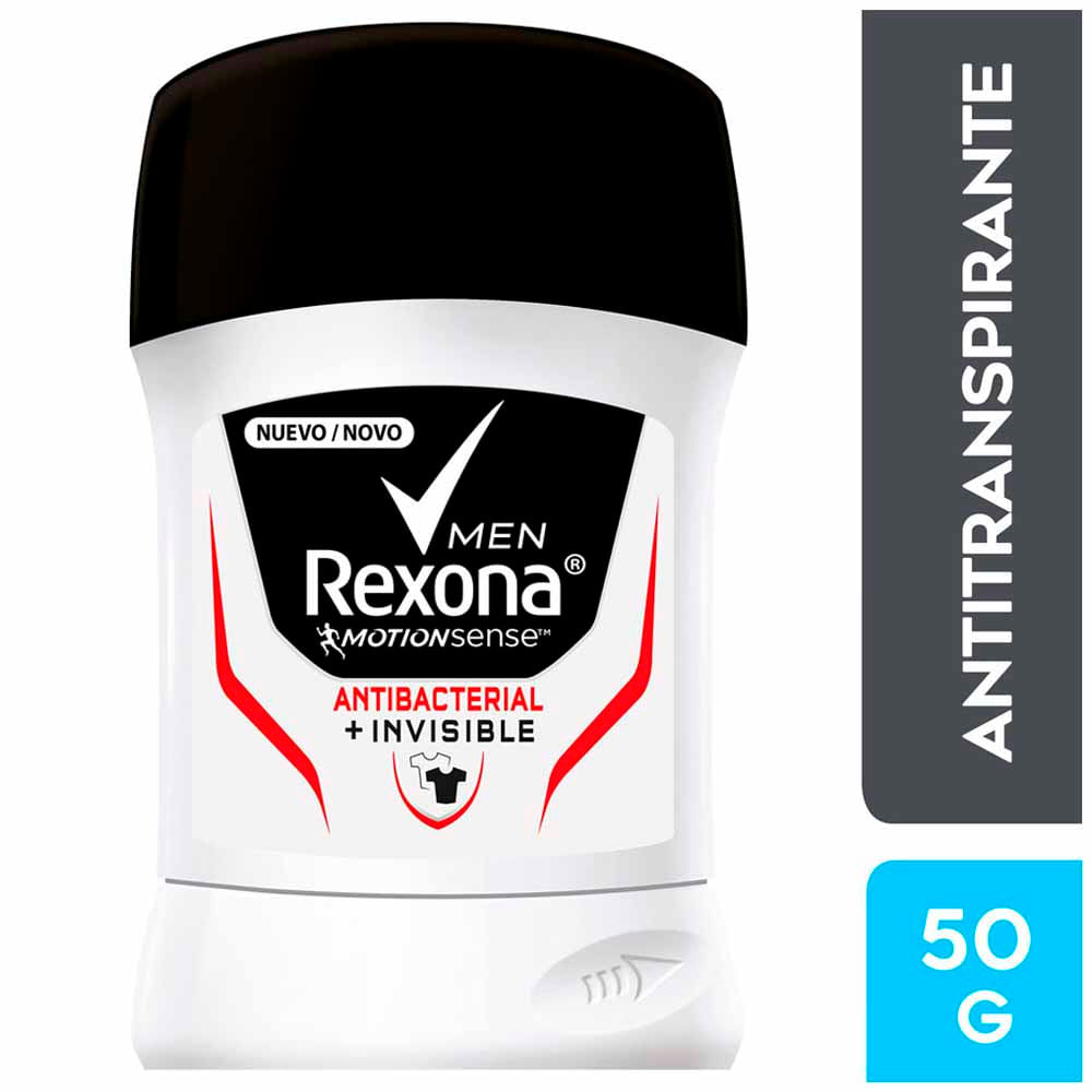 Desodorante En Barra Para Hombre REXONA Antibacterial Invisible Frasco ...