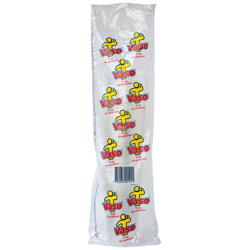 Vaso Descartable PAMOLSA Transparente 7 Oz Bolsa 50un 390x110x40mm