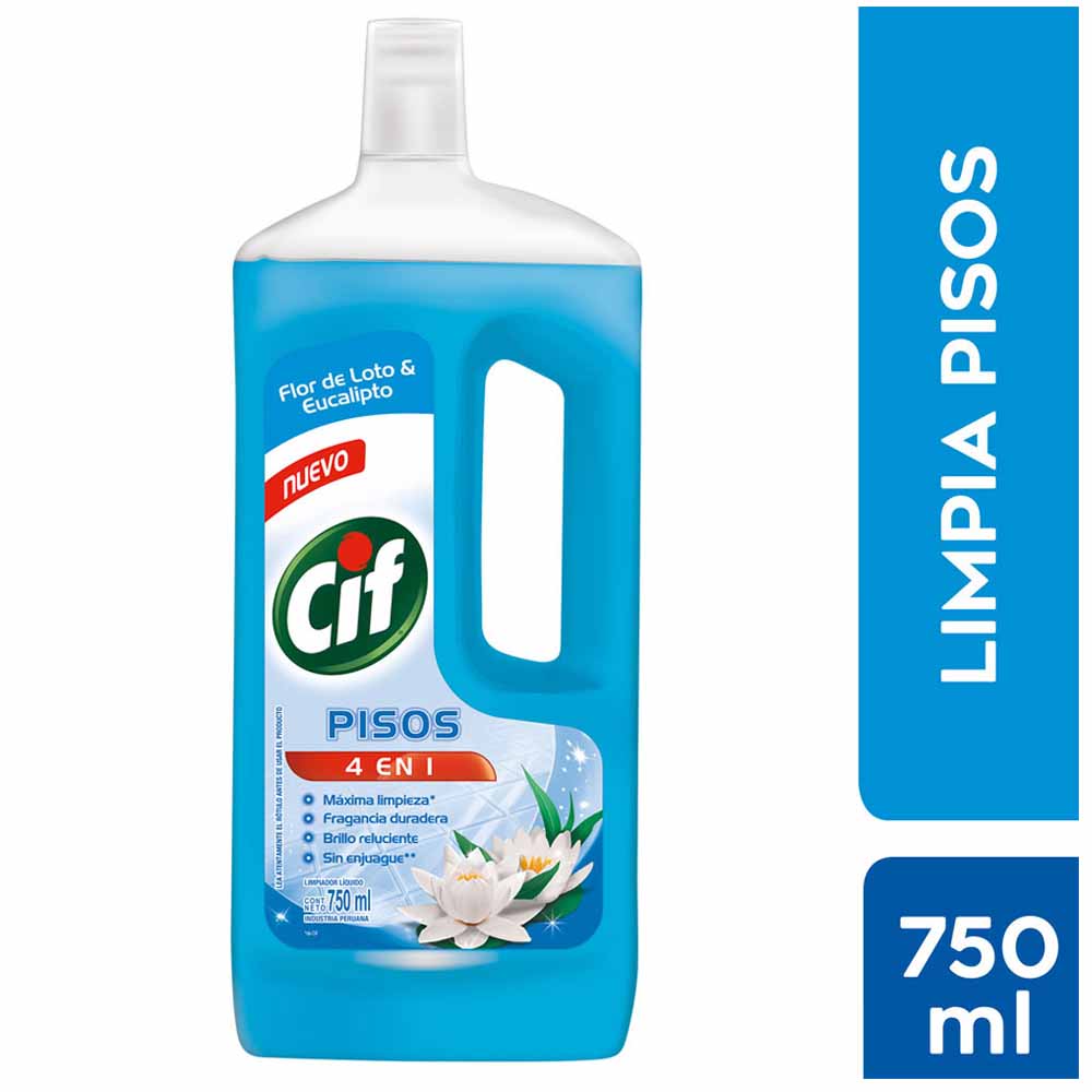 Limpiador De Pisos Liquido Cif Aroma Flor De Loto Y Eucalipto Botella 750ml Plazavea Supermercado