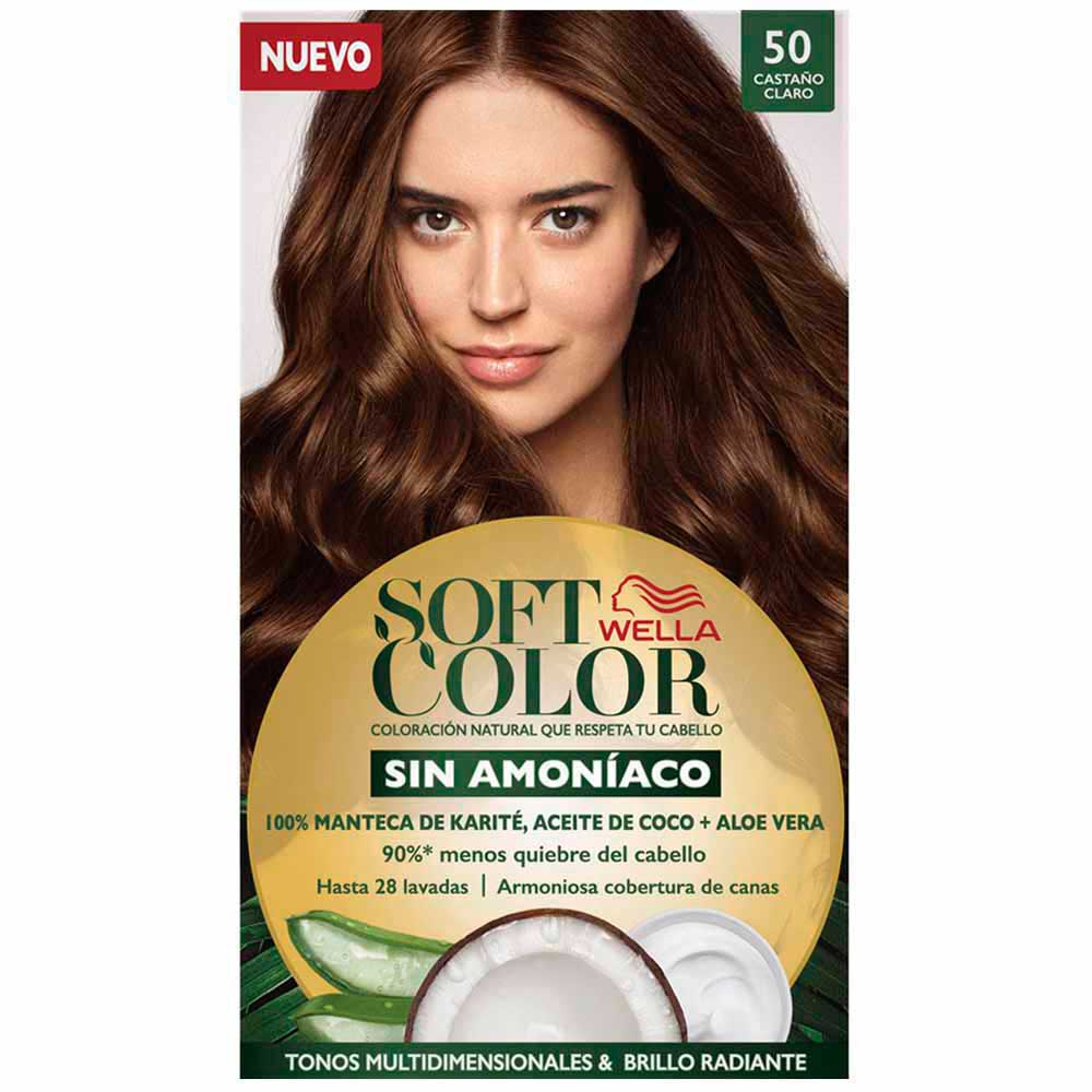 Tinte para Cabello SOFT COLOR Sin Amoníaco 50 Castaño Claro Caja 1un