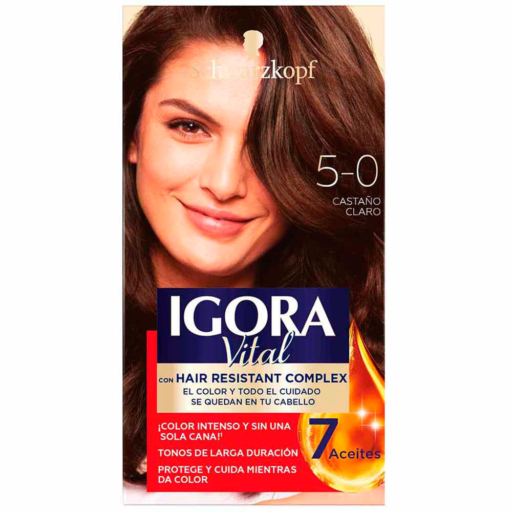 Tinte Para Cabello Igora Vital 5 0 Castano Claro Caja 1un Plazavea Supermercado