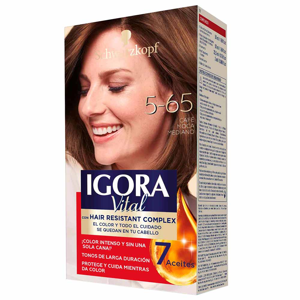 Tinte para Cabello IGORA Vital 565 Café Moca Mediano Caja